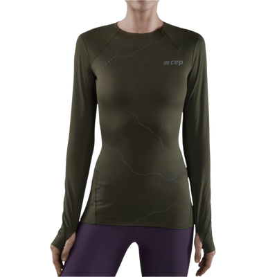 Reflective Long Sleeve Shirt, Women, Dark Green