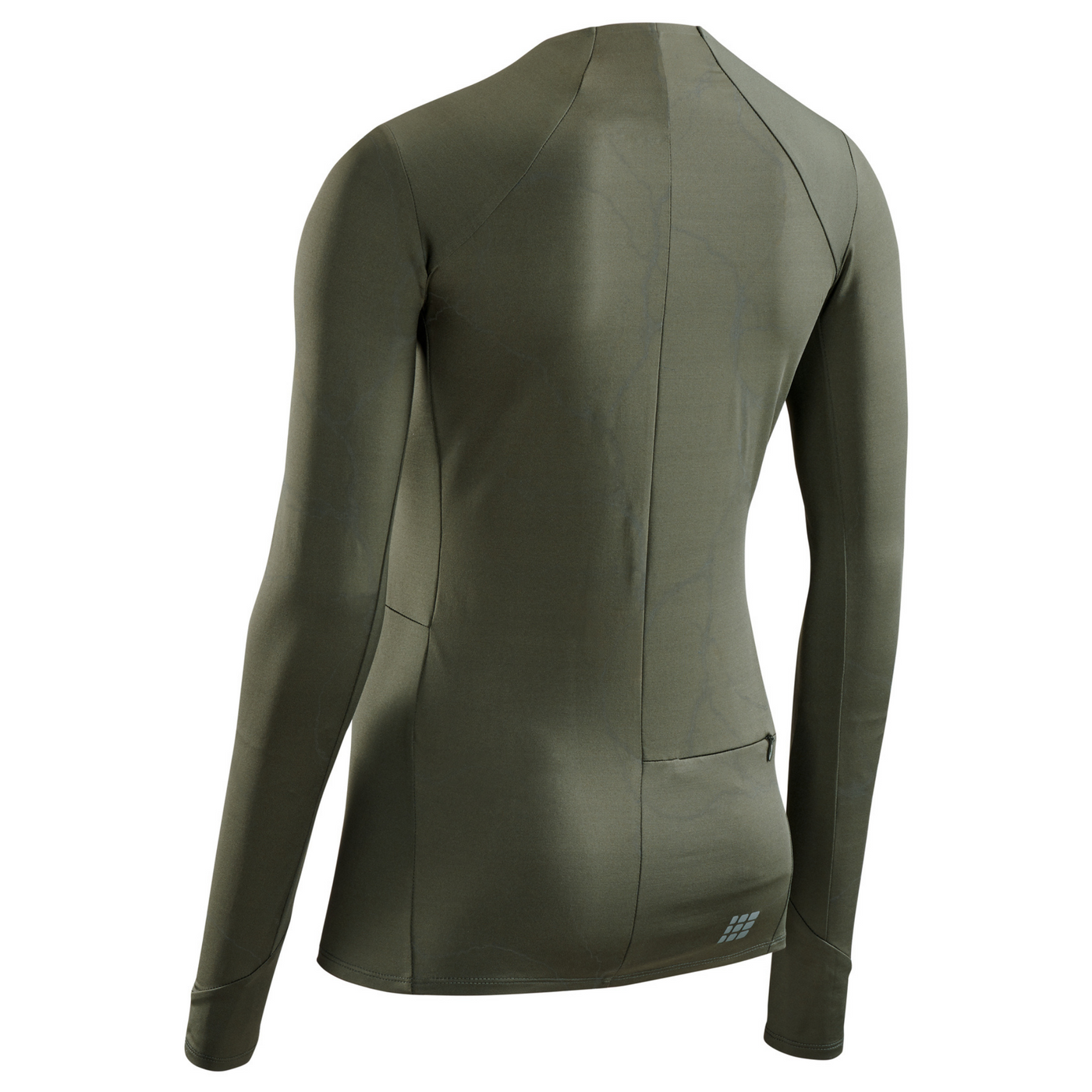 Reflective Long Sleeve Shirt, Women, Dark Green, Back Detail