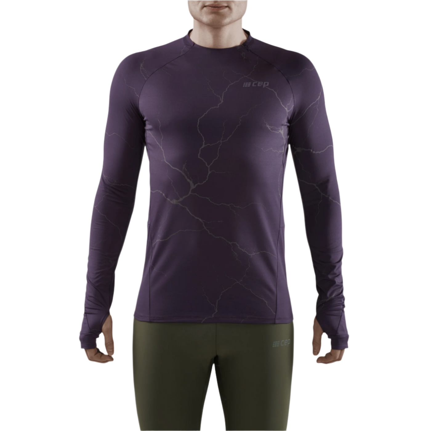 Reflective Long Sleeve Shirt, Men, Purple
