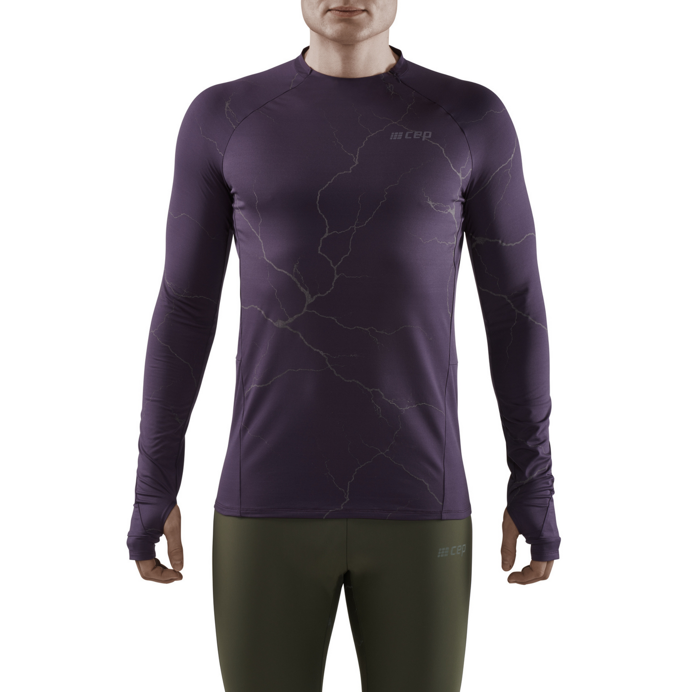 Reflective Long Sleeve Shirt, Men, Purple
