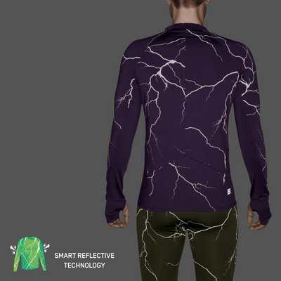 Reflective Long Sleeve Shirt, Men, Purple, Back Detail