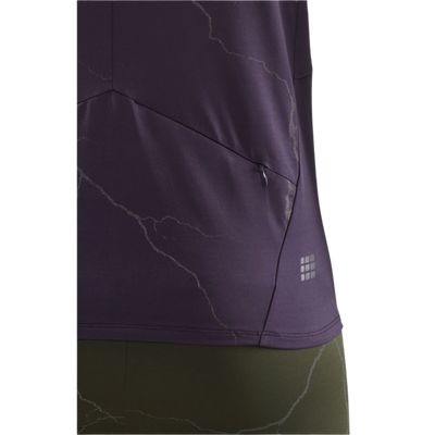 Reflective Long Sleeve Shirt, Men, Purple, Zipper Detail