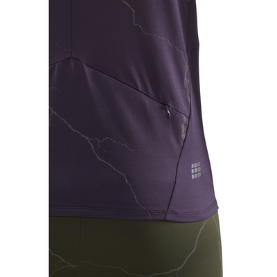 Reflective Long Sleeve Shirt, Men, Purple, Zipper Detail