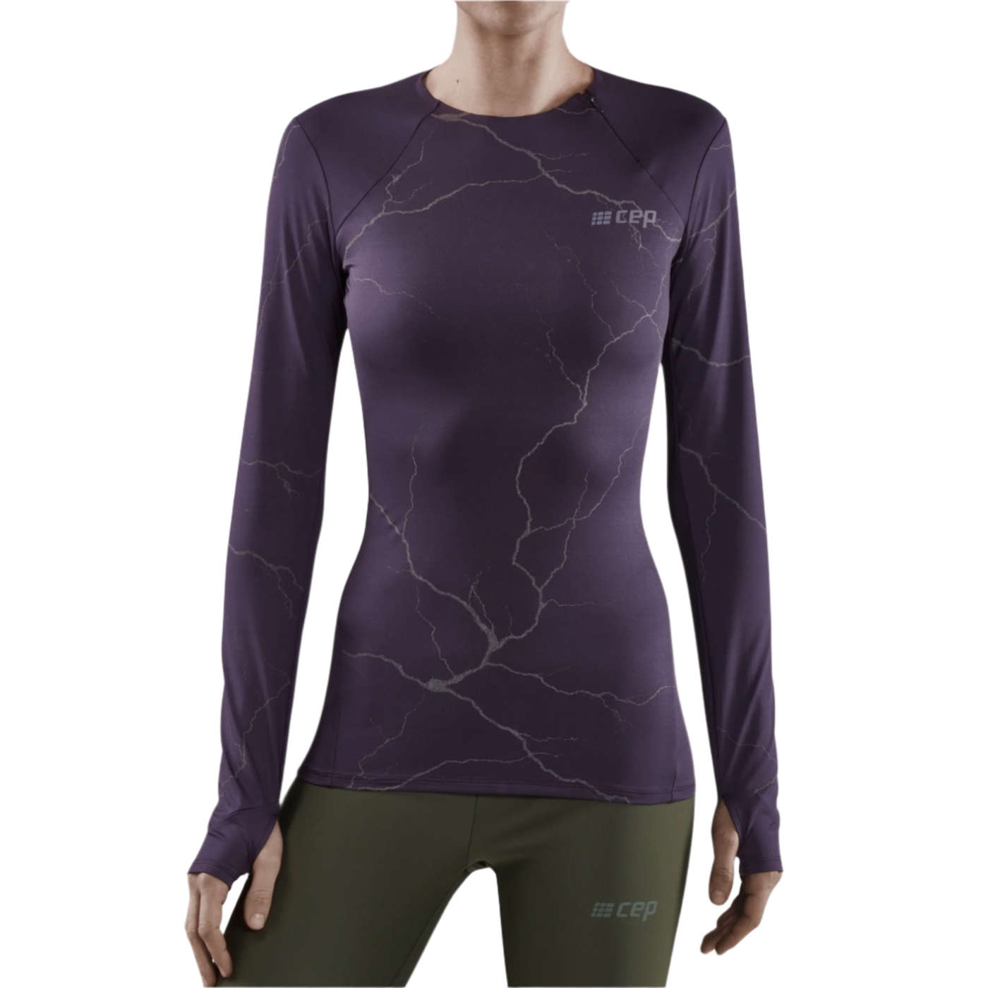 Reflective Long Sleeve Shirt, Women, Purple