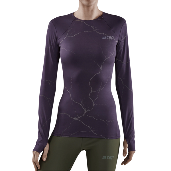 Purple long 2024 sleeve compression shirt
