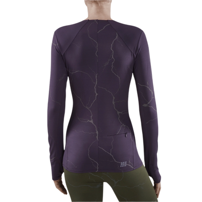 Reflective Long Sleeve Shirt, Women, Purple, Back View Model