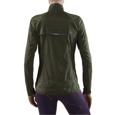 Reflective Windbreaker, Women, Dark Green, Back View Model