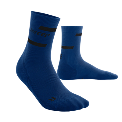 The Run Compression Mid Cut Socks 4.0, Men, Blue, Front View