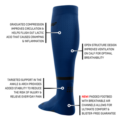 The Run Compression Tall Socks 4.0, Women, Blue/Black, Detail