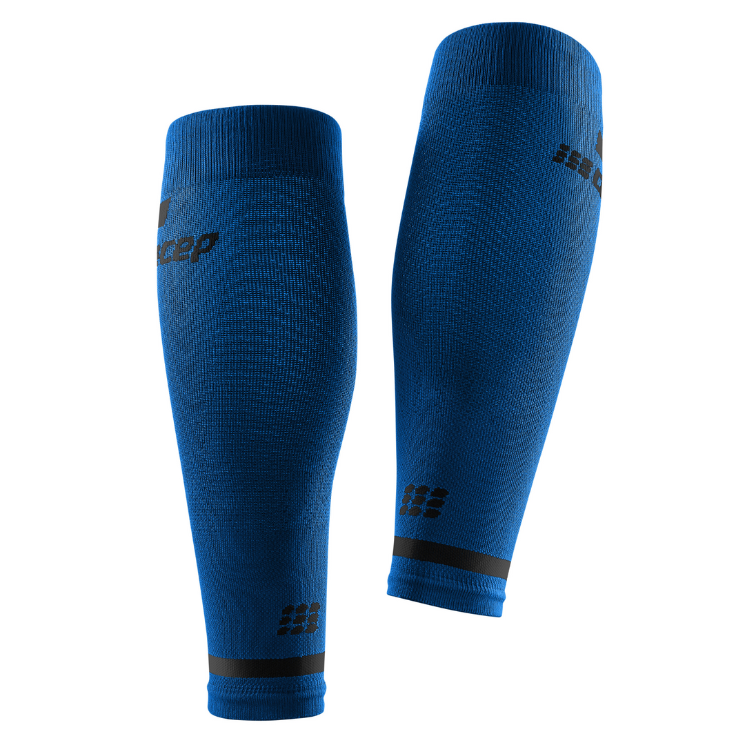 The Run Compression Calf Sleeves 4.0, Men, Blue, Back View