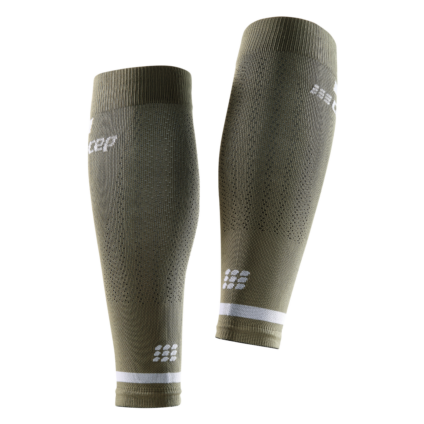 The Run Compression Calf Sleeves 4.0, Men, Olive, Back View