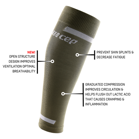 The Run Compression Calf Sleeves 4.0, Men, Olive, Detail