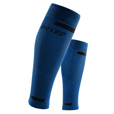 The Run Compression Calf Sleeves 4.0, Women, Blue, Front View