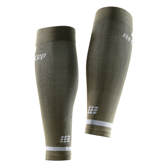 The Run Compression Calf Sleeves 4.0, Women, Olive, Back View