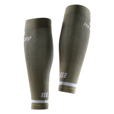 The Run Compression Calf Sleeves 4.0, Women, Olive, Back View