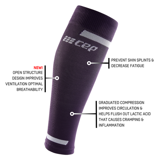 The Run Compression Calf Sleeves 4.0, Women, Violet, Detail