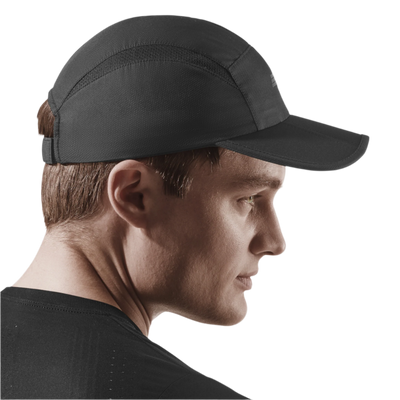Run Cap, Black, Side Alternate View Model, Men