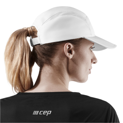 Run Cap, White, Side Alternate View Model, Women