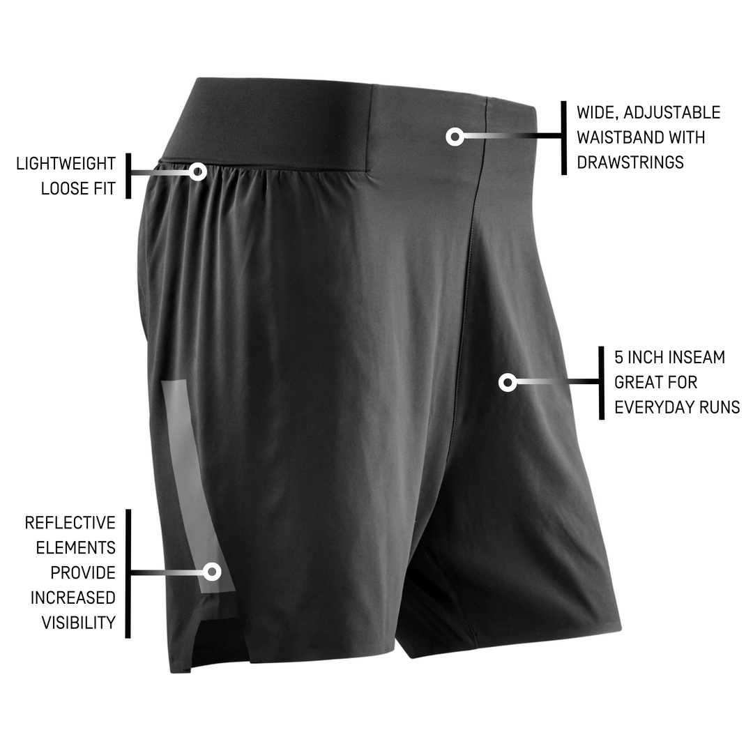 Run Loose Fit Shorts, Men, Black, Detail