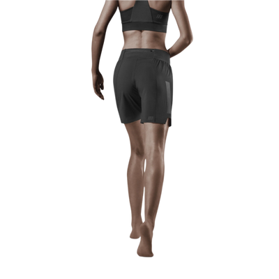 Run Loose Fit Shorts, Women, Black, Back View Model