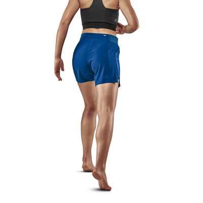 Run Loose Fit Shorts, Women, Blue, Back View Model