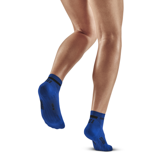 The run calcetines bajos 4.0, mujer, azul, modelo vista trasera