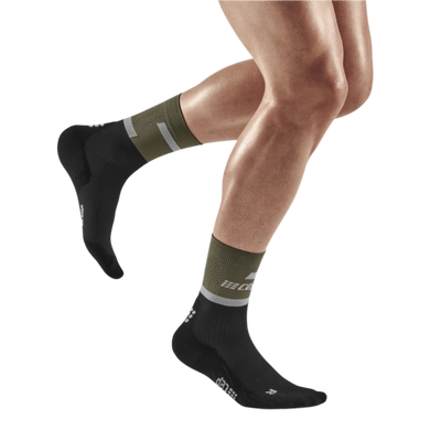 The Run Compression Mid Cut Socks 4.0, Men, Olive