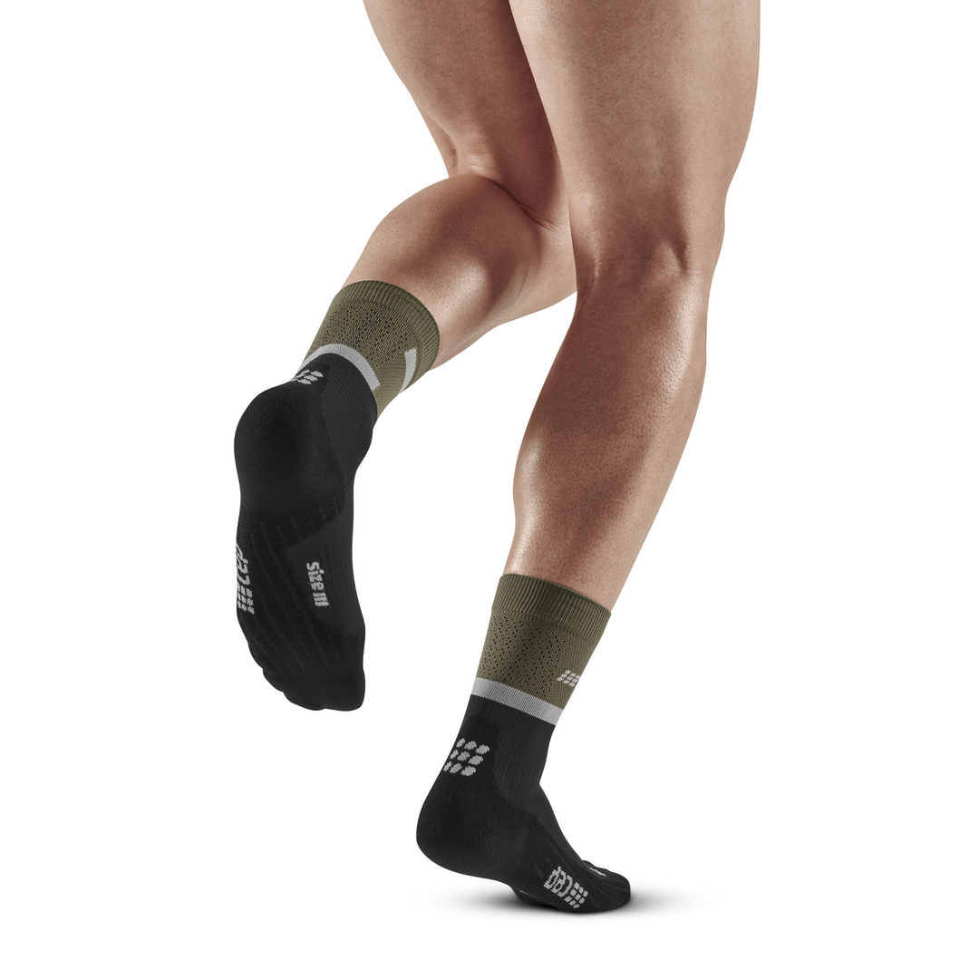 The Run Compression Mid Cut Κάλτσες 4.0, Ανδρικές, Ελιάς, Μοντέλο Πίσω Όψης