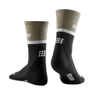 The Run Compression Mid Cut Socks 4.0, Men, Olive, Back View