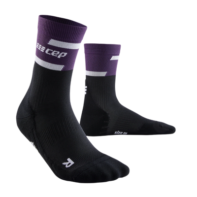 The Run Compression Mid Cut Socks 4.0, Women, Violet/Black, Front View