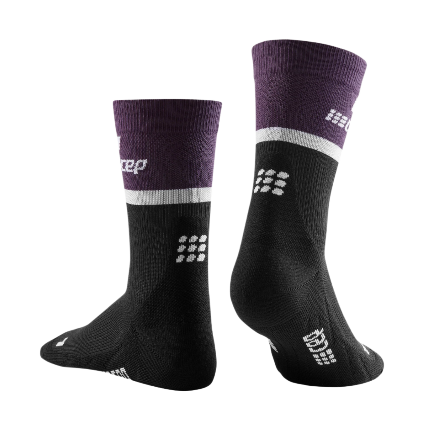 The Run Compression Mid Cut Socks 4.0, Women, Violet/Black, Back View