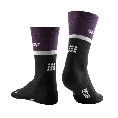 The Run Compression Mid Cut Socks 4.0, Women, Violet/Black, Back View