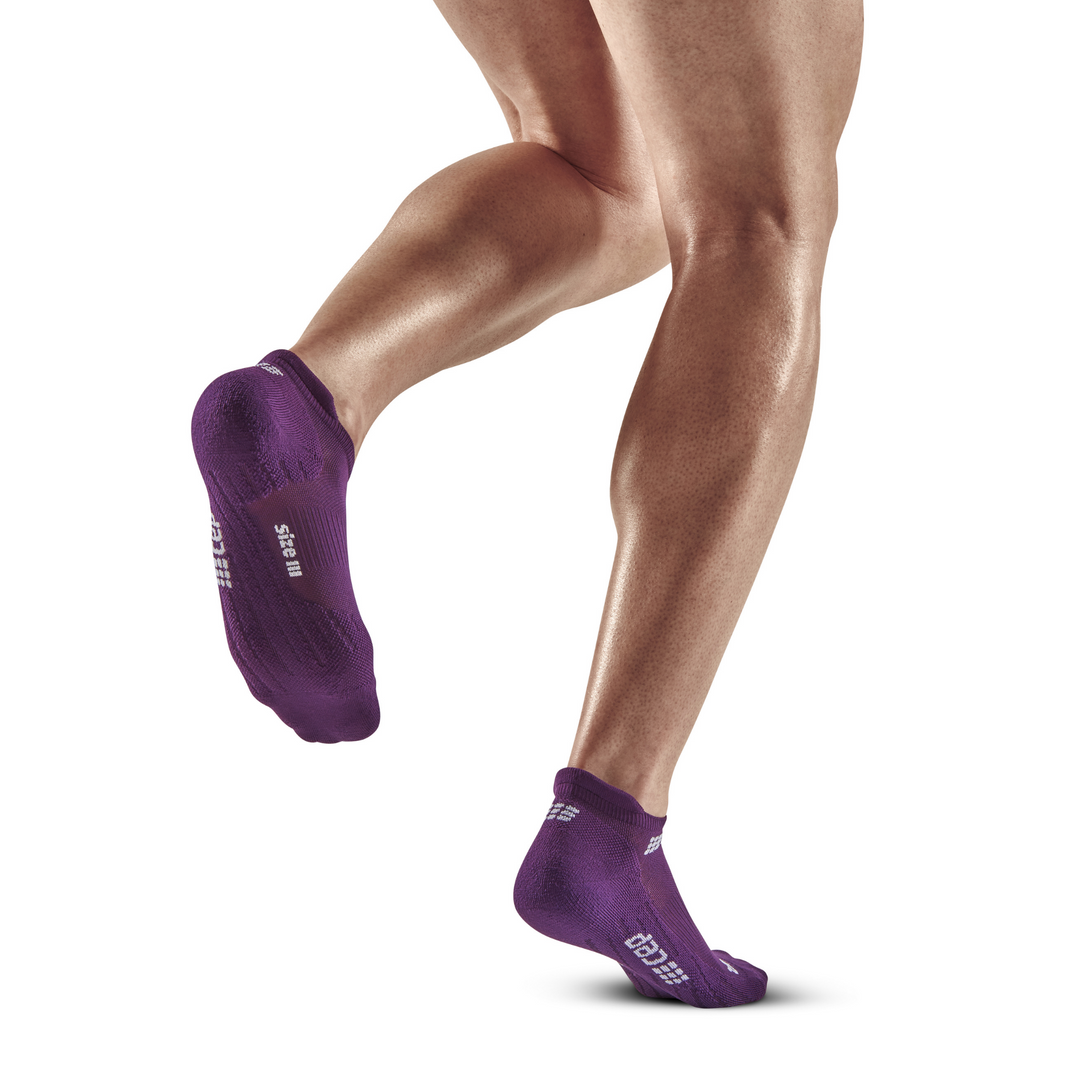 The run no show calcetines 4.0, hombre, violeta, modelo vista trasera