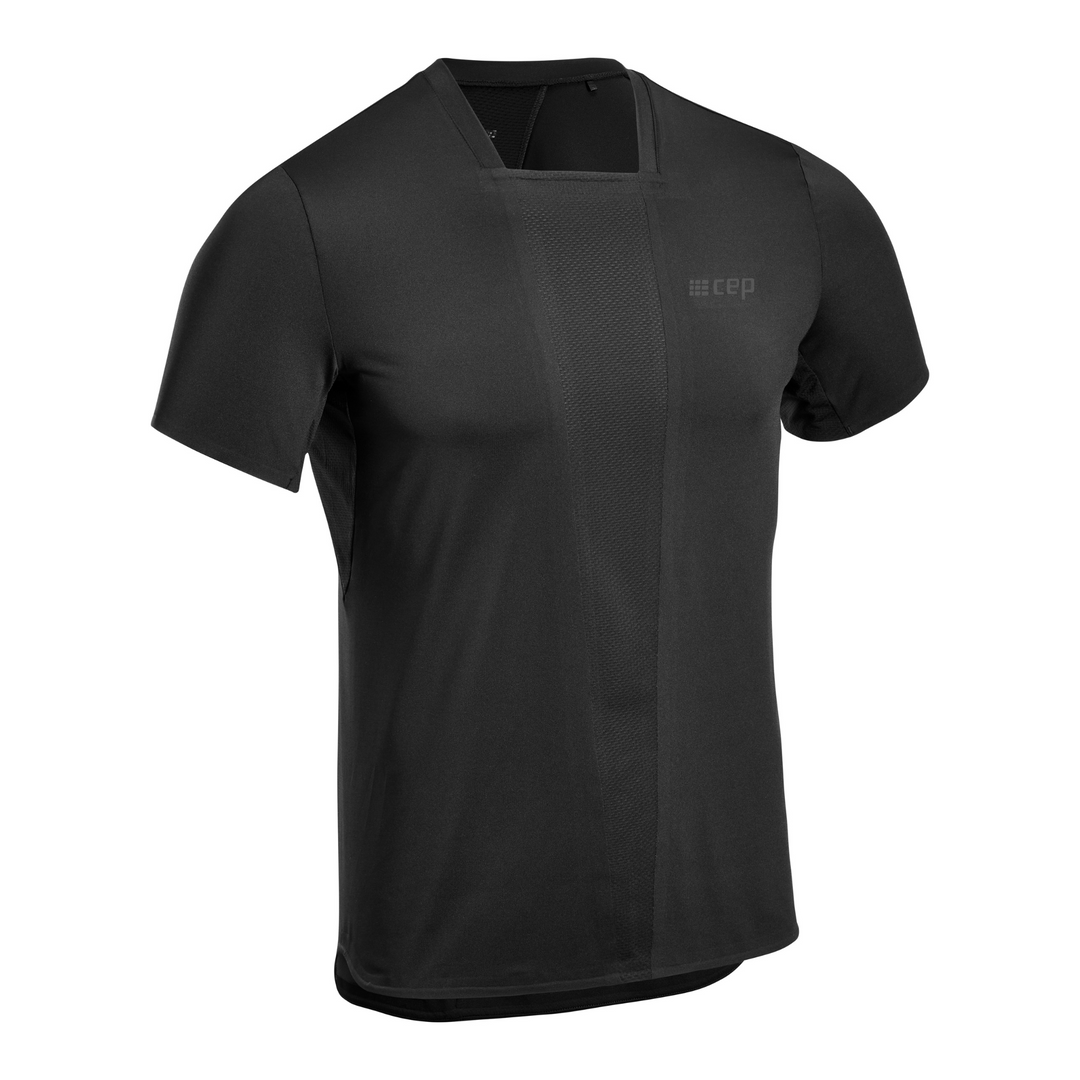 Run Short Sleeve Shirt 4.0, Men, Black, Front View