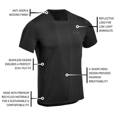 Run Short Sleeve Shirt 4.0, Men, Black, Details 2