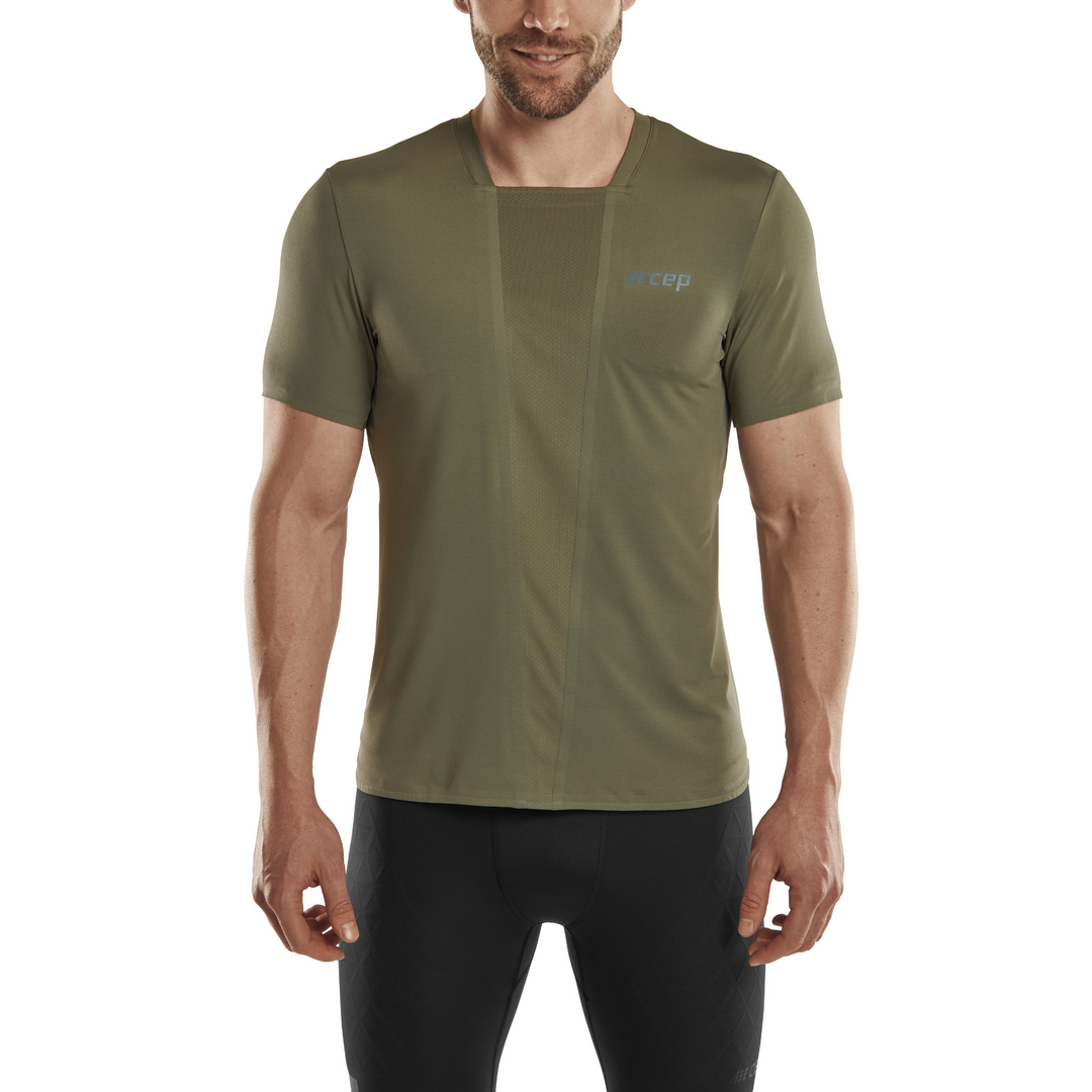 Camisa Run manga curta 4.0, homem, verde oliva