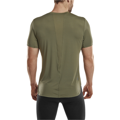 Run Short Sleeve Shirt 4.0, Men, Olive, Back-View Model