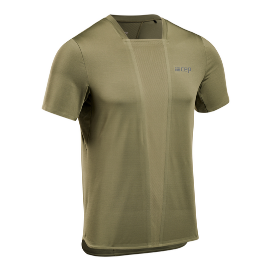 Run Short Sleeve Shirt 4.0, Men, Olive, Front View