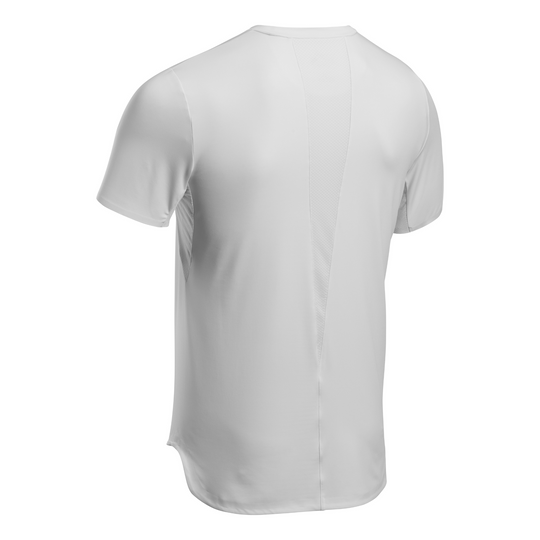 Camisa Manga Curta Run 4.0, Masculina, Branca, Vista Traseira