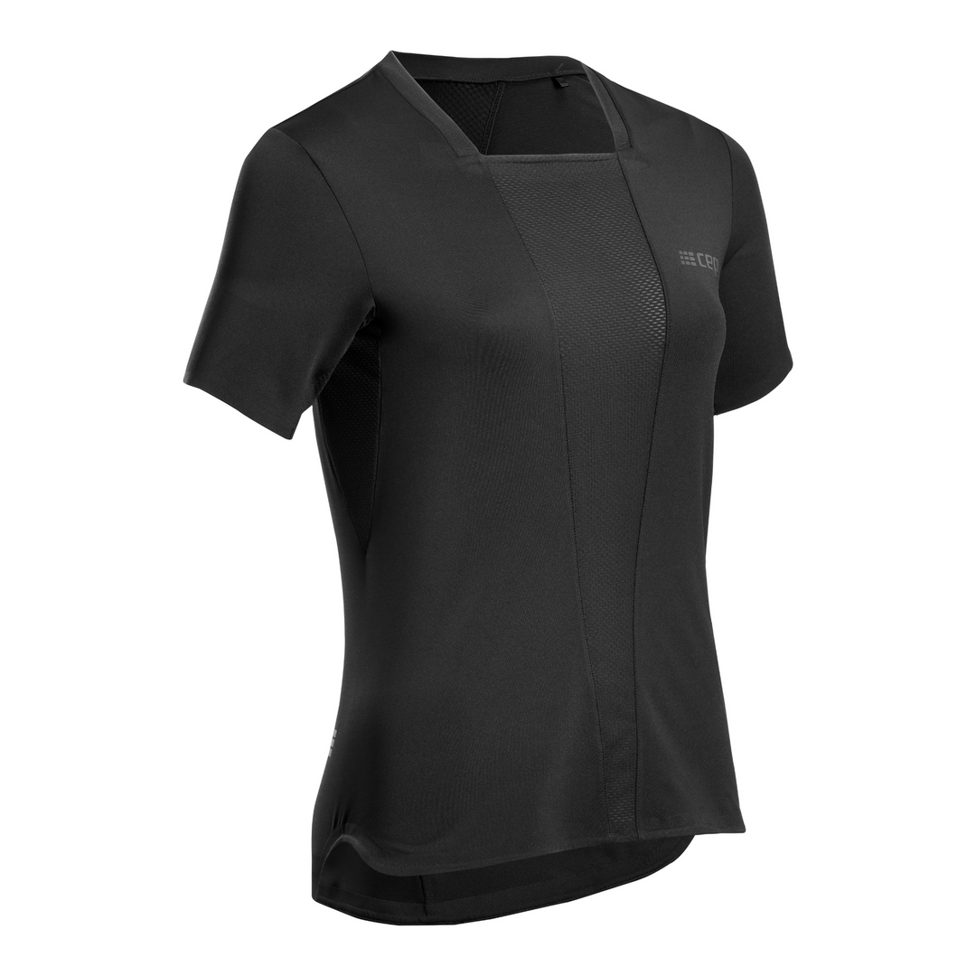 Run Short Sleeve Shirt 4.0, Women, Black, Front View