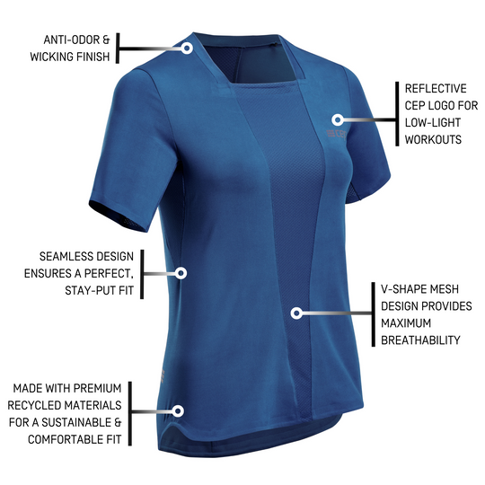 Run Short Sleeve Shirt 4.0, Women, Royal Blue, Details 2