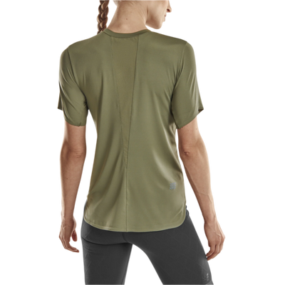 Run Short Sleeve Shirt 4.0, Women, Olive, Back-View Model