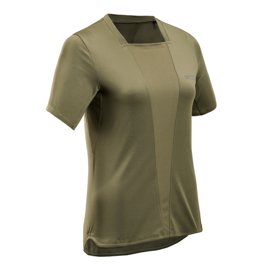 Run Short Sleeve Shirt 4.0, Women, Olive, Front View