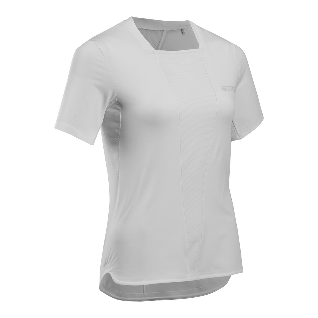 Camisa run manga curta 4.0, feminina, branca, vista frontal