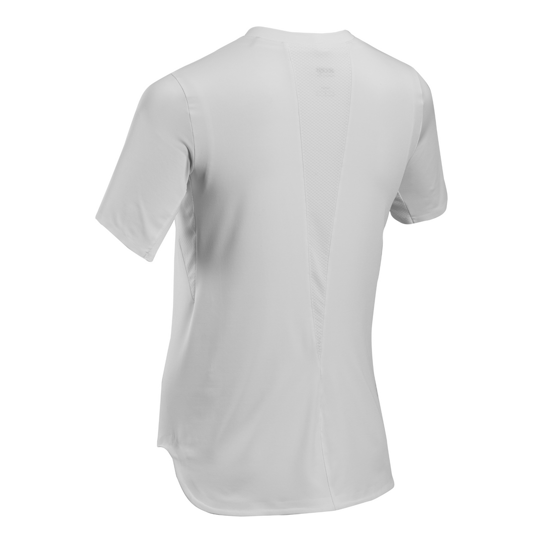 Camisa run manga curta 4.0, feminina, branca, vista traseira