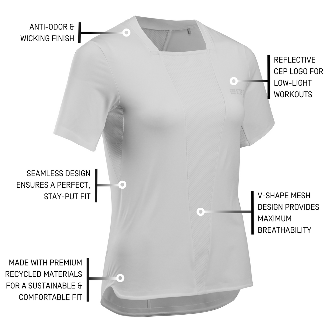 Run Short Sleeve Shirt 4.0, Women, White, Details 2
