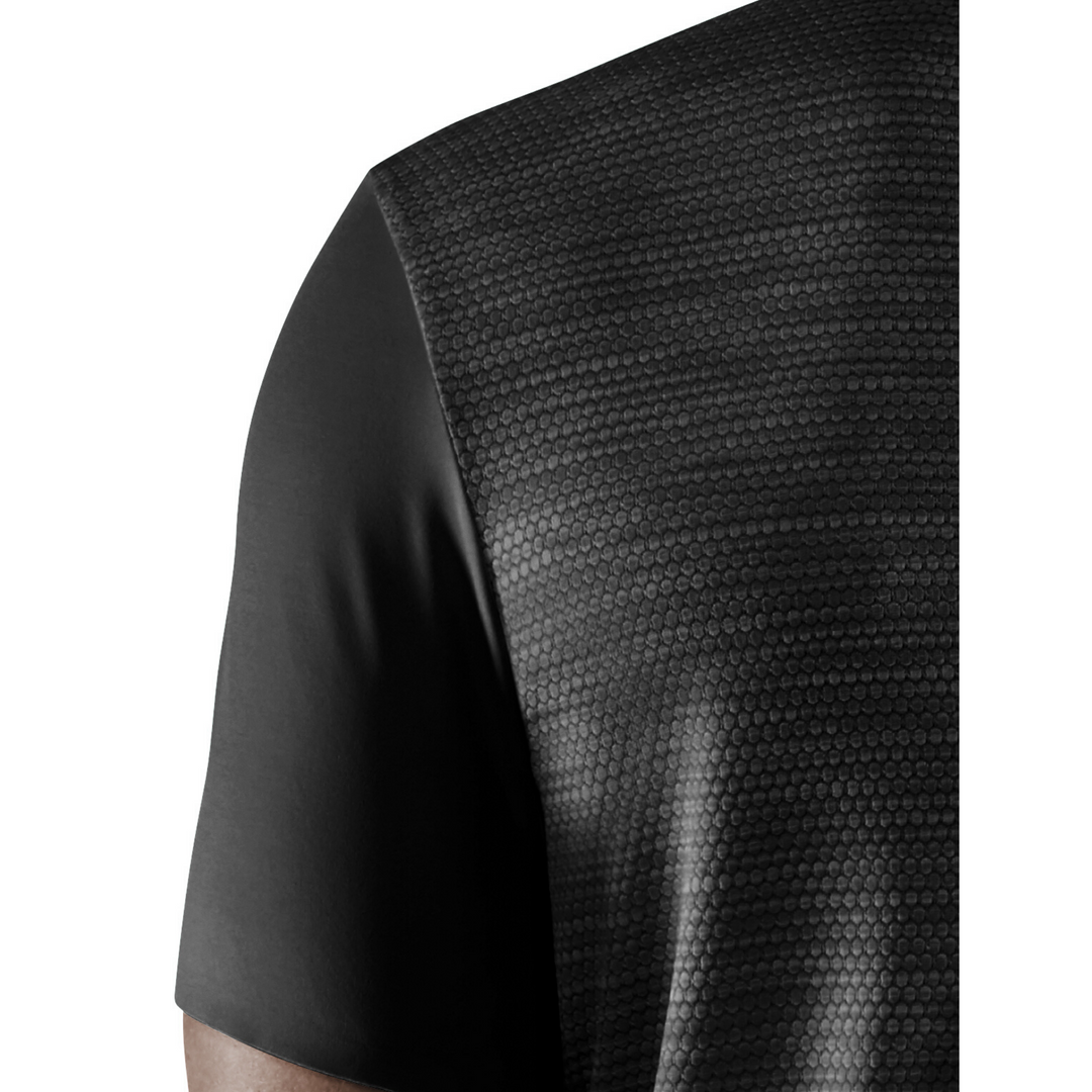 Run Shirt Short Sleeve, Men, Black, Sleeve Detail