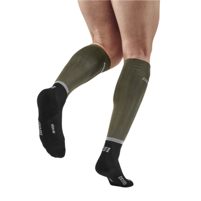 The Run Compression Tall Socks 4.0, Men, Olive/Black, Back View Model