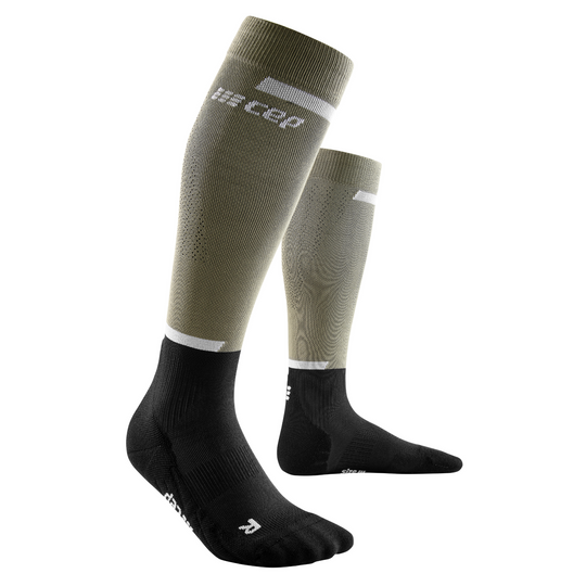 The Run Compression Tall Socks 4.0, Men, Olive/Black, Front View