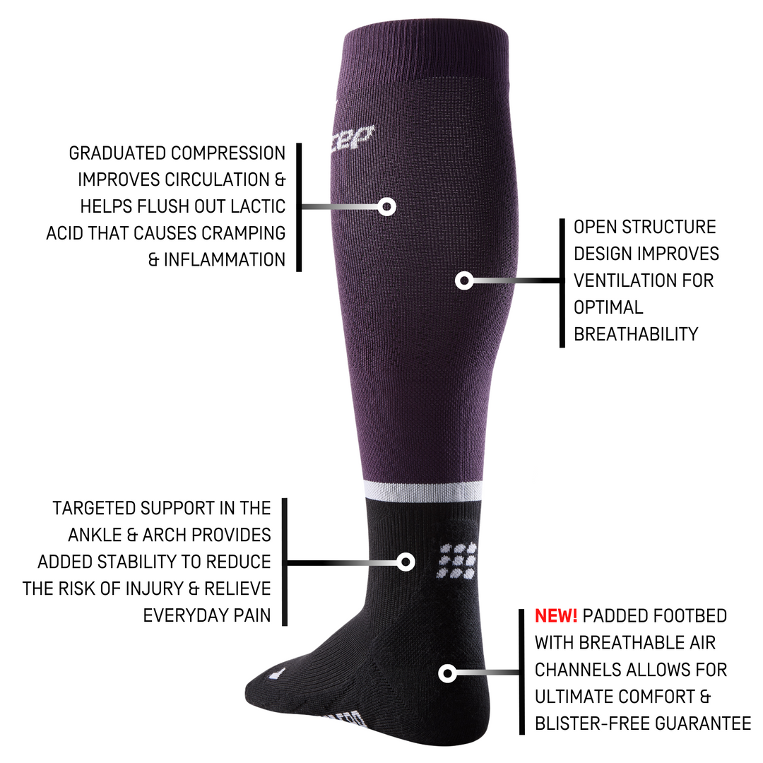 The Run Compression Tall Socks 4.0, Men, Violet/Black, Detail